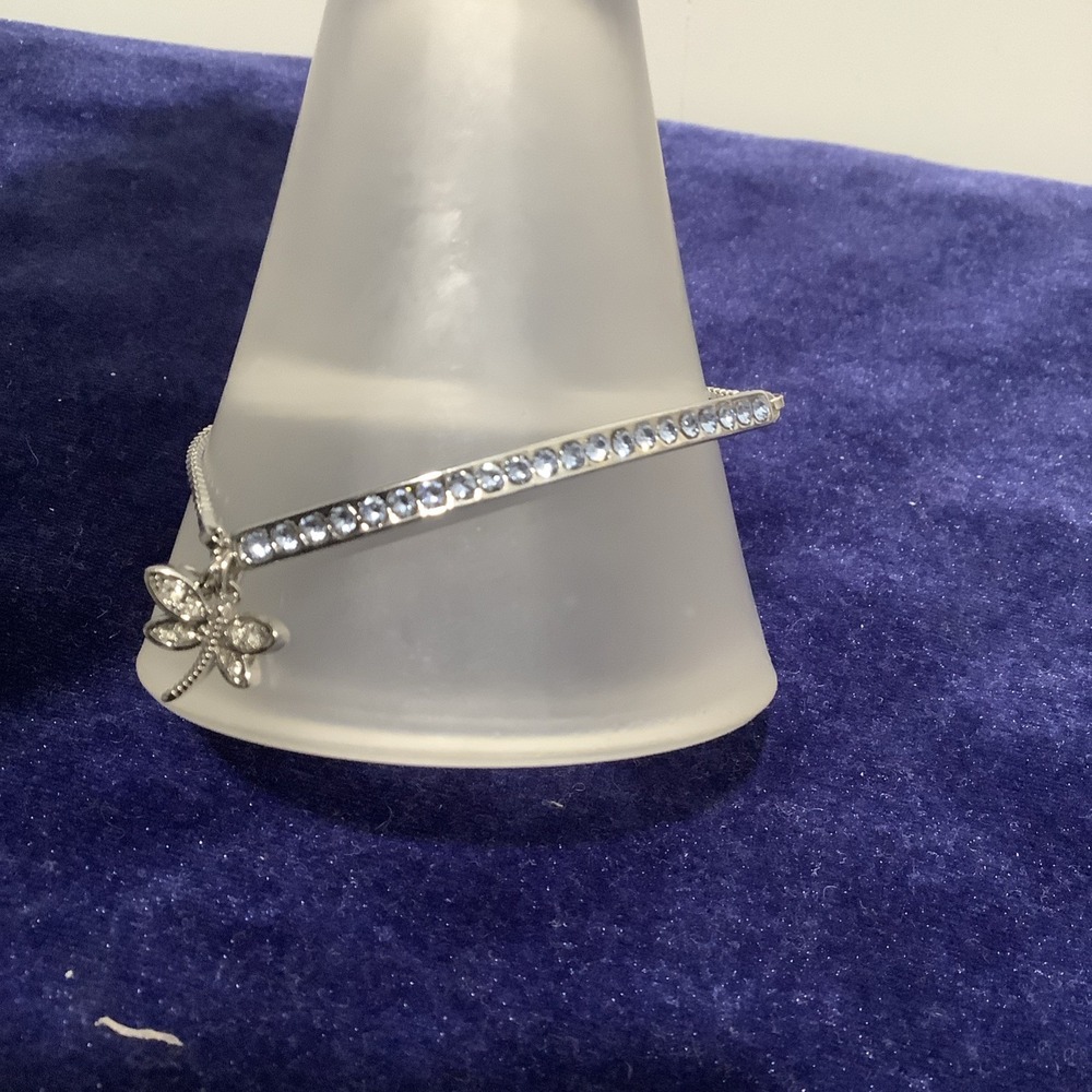 "Beautiful" IBB CN Silver Plated Dragonfly w/Swarovski Elements Bracelet!